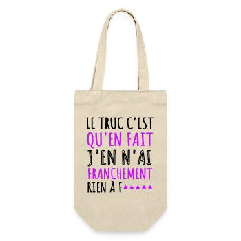 J'en n' ai rien à f.....phrase drôle cadeau femme. - Sac à bouteille - nature - Devant