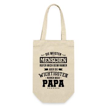 papa spruch - Geschenkbeutel für Flaschen - Natur - Vorne