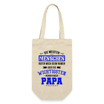 papa spruch - Geschenkbeutel für Flaschen - Natur - Vorne