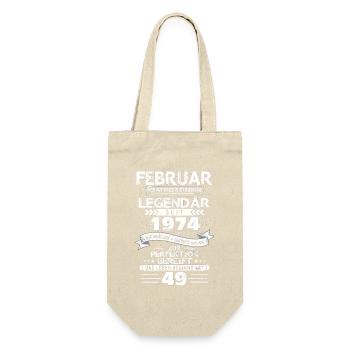 49. Geburtstag März Jahrgang 1974 Geschenkidee - Geschenkbeutel für Flaschen - Natur - Vorne