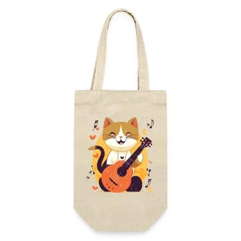 Cute cat with guitar - Gift Bag for Bottles - nature - Front