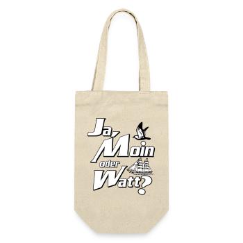 Ja Moin oder Watt? - Geschenkbeutel für Flaschen - Natur - Vorne