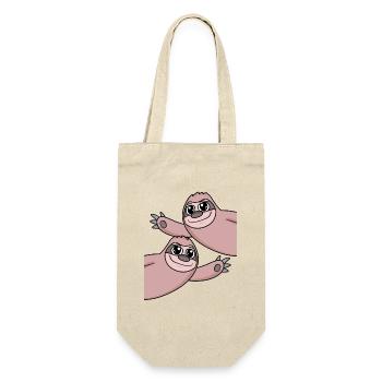 Faultier Faultiere - Geschenkbeutel für Flaschen - Natur - Vorne