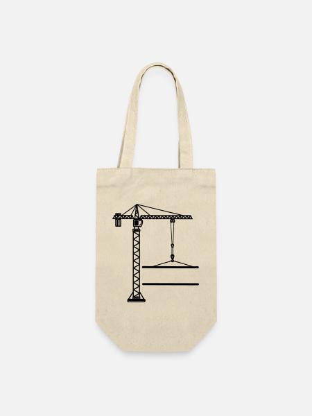 Baukran-Banner-Logo - Geschenkbeutel für Flaschen - Natur