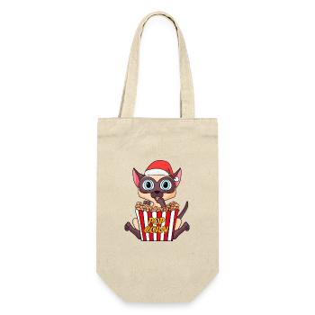 Siamese Cat Cat Animal Christmas - Gift Bag for Bottles - nature - Front