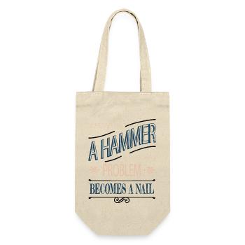 Bday Fun Chainsaw Tools Woodworker - Gift Bag for Bottles - nature - Front