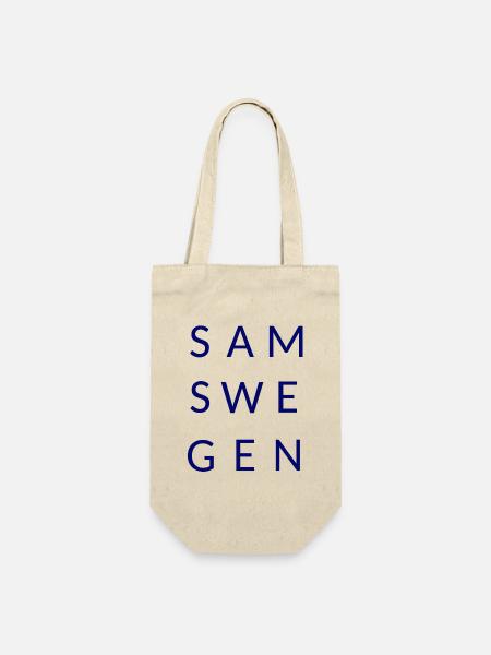 Samswegen Schriftzug - Geschenkbeutel für Flaschen - Natur