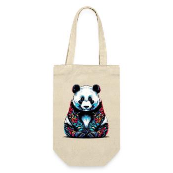 Panda - Geschenkbeutel für Flaschen - Natur - Vorne