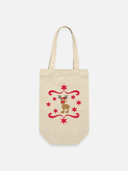 Lustige Geschenke zu Weihnachten - Geschenkbeutel für Flaschen - Natur
