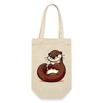 Otter - Geschenkbeutel für Flaschen - Natur - Vorne