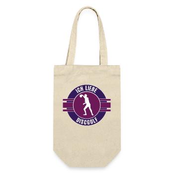 Discgolf Team Mannschaft Spielerin Spiel - Geschenkbeutel für Flaschen - Natur - Vorne