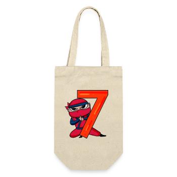 Motif 7ème anniversaire Ninja - 7 ans - Sac à bouteille - nature - Devant