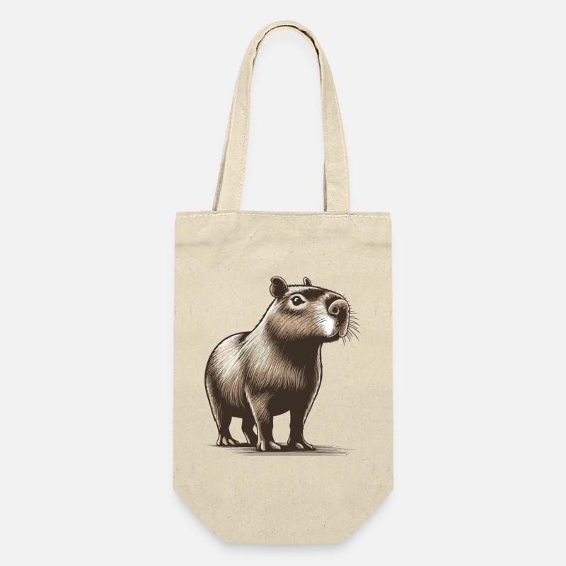 Capybara - Geschenkbeutel für Flaschen - Natur