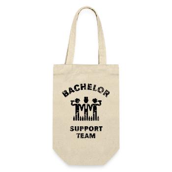 Bachelor Support Team (Groom Stag Party Vintage B) - Gift Bag for Bottles - nature - Front