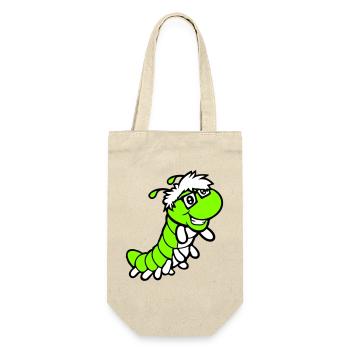 Nerd Caterpillar Intelligent Geek Worm Horn-rimmed Glasses Smart - Gift Bag for Bottles - nature - Front