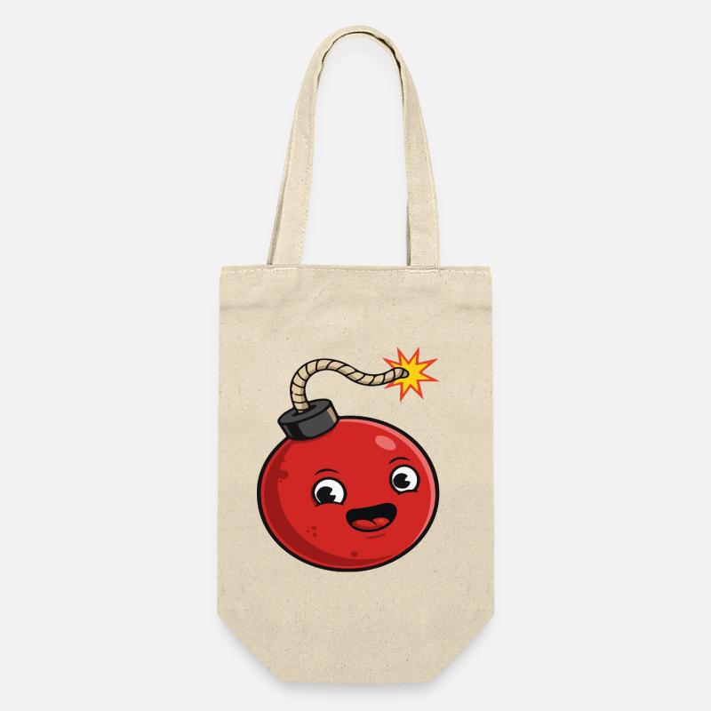 Bombe de dessin animé avec une expression joyeuse - Sac à bouteille - nature