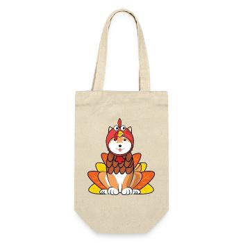 Shiba Inu Thanksgiving Turkey Costume Dog Outfit - Gift Bag for Bottles - nature - Front