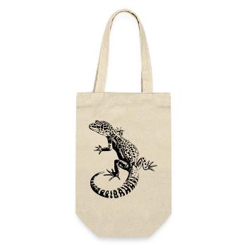 Leopardgecko - Geschenkbeutel für Flaschen - Natur - Vorne