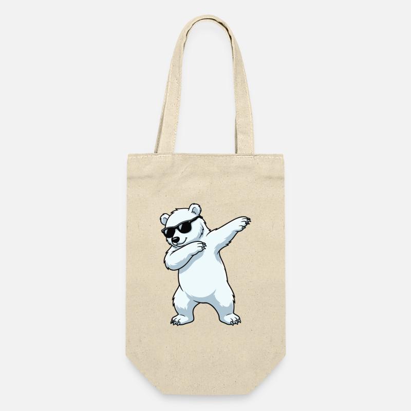 Dab Eisbär Cartoon - Geschenkbeutel für Flaschen - Natur