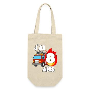 Ich bin 8 Jahre alt, Feuerwehrauto-Spaß - Geschenkbeutel für Flaschen - Natur - Vorne