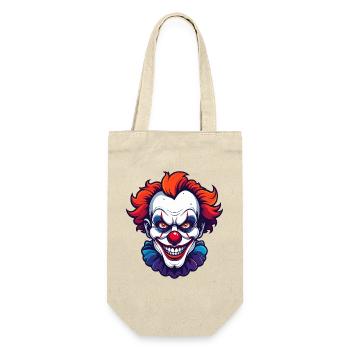 Gruselclown Horror Clown Kopf Porträt Motiv - Geschenkbeutel für Flaschen - Natur - Vorne