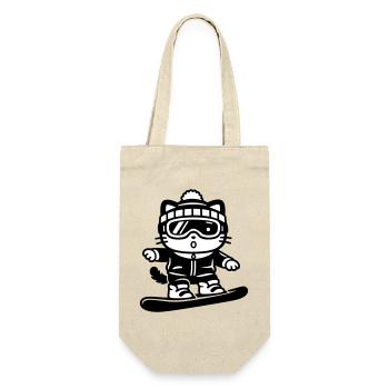 Snowboard Cat - Geschenkbeutel für Flaschen - Natur - Vorne