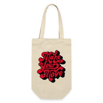 Make Your Love Retro Script - Geschenkbeutel für Flaschen - Natur - Vorne