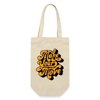 Make Your Move Retro Script - Gift Bag for Bottles - nature - Front