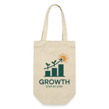 Growth Step by Step – Success & Growth - Gift Bag for Bottles - nature - Front