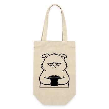 Nasty Cat Coffee Outline - Gift Bag for Bottles - nature - Front