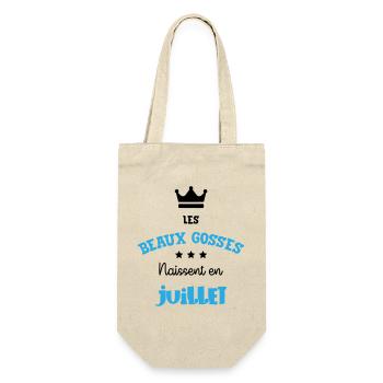 Cadeau naissance bébé garçon Juillet Beaux Gosses - Sac à bouteille - nature - Devant