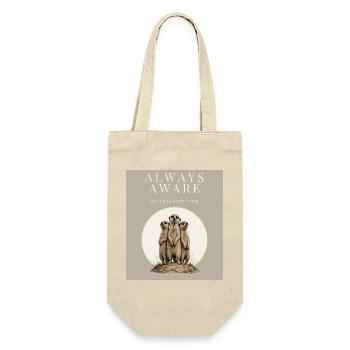 Always Aware Funny Meerkat - Geschenkbeutel für Flaschen - Natur - Vorne