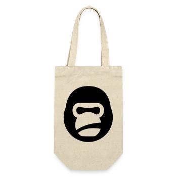 Gorilla Kettlebell – Gym Beast Logo - Geschenkbeutel für Flaschen - Natur - Vorne