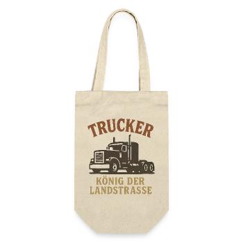 Trucker König der Landstraße - Geschenkbeutel für Flaschen - Natur - Vorne