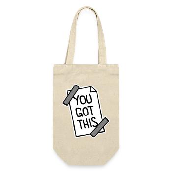 You Got This Motivierend Inspirierend Spruch Zitat - Geschenkbeutel für Flaschen - Natur - Vorne