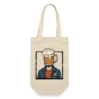 Beer lover, beer-drinking head, vacation trip - Gift Bag for Bottles - nature - Front