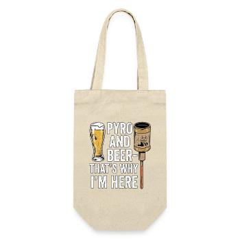 Pyro Und Bier - Geschenkbeutel für Flaschen - Natur - Vorne