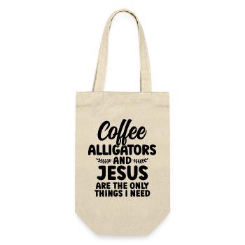 Coffee Alligators And Jesus - Geschenkbeutel für Flaschen - Natur - Vorne