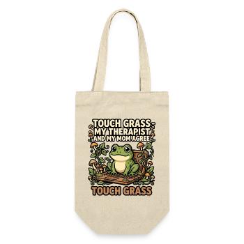 Touch Grass Frosch Computer Humor - Geschenkbeutel für Flaschen - Natur - Vorne