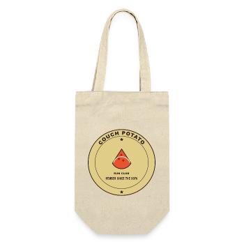 Couch Potato Laufclub Motiv - Geschenkbeutel für Flaschen - Natur - Vorne