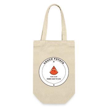Couch Potato Laufclub Logo - Geschenkbeutel für Flaschen - Natur - Vorne