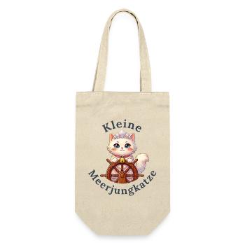 Kleine Meerjungkatze - Baby Katze - Geschenkbeutel für Flaschen - Natur - Vorne