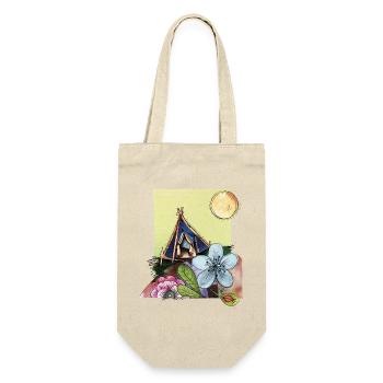 Camping in a tent - Gift Bag for Bottles - nature - Front