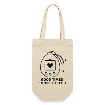 Retro Pocket Device Heart – Good Times - Gift Bag for Bottles - nature - Front
