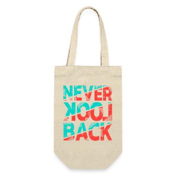 Never Look Back – Retro Typography Statement Design - Gift Bag for Bottles - nature - Front