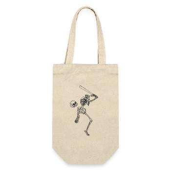 Baseball Fan Humor Macabre Skeleton - Gift Bag for Bottles - nature - Front