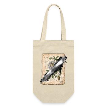 Botanische Illustration mit Vandal Übermalung - Geschenkbeutel für Flaschen - Natur - Vorne