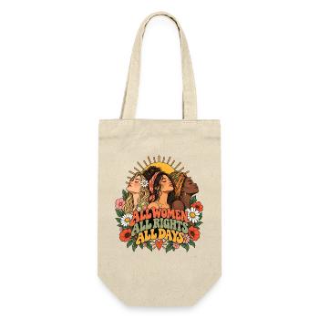 "All Women All Rights" - Geschenkbeutel für Flaschen - Natur - Vorne