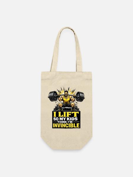 Unbesiegbarer Gym Dad Kraftmotiv für Väter - Geschenkbeutel für Flaschen - Natur
