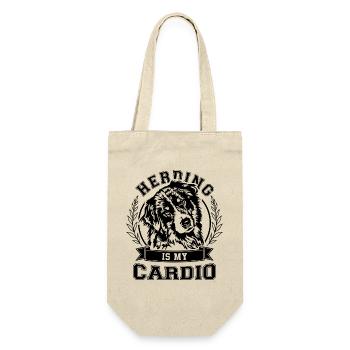 Australian Shepherd Herding is my Cardio Wilsigns - Geschenkbeutel für Flaschen - Natur - Vorne